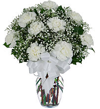 Nine White Carnations