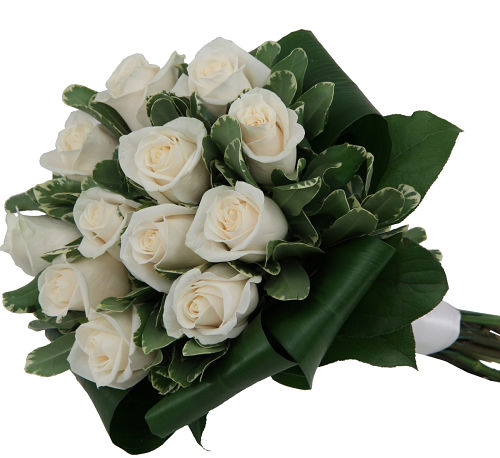 White Hand Tied Roses