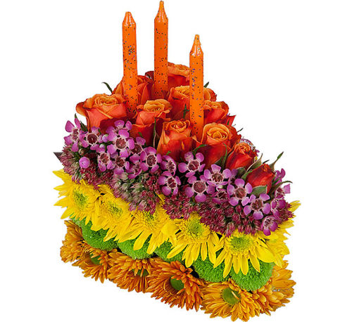 Birthday Flowers · Birthday Flower Cake (Slice) #BD13AA ...