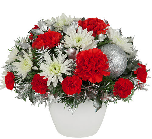 red frost floral arrangement