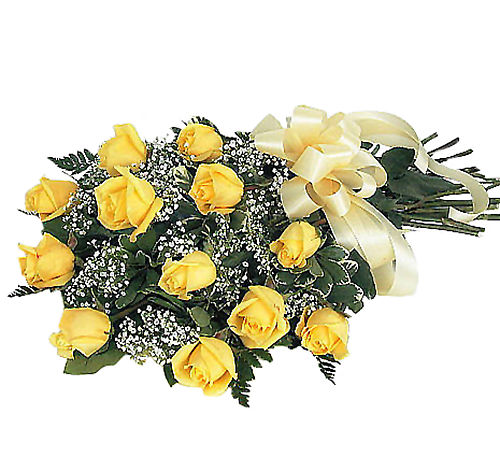 Dozen Yellow Roses Wrapped