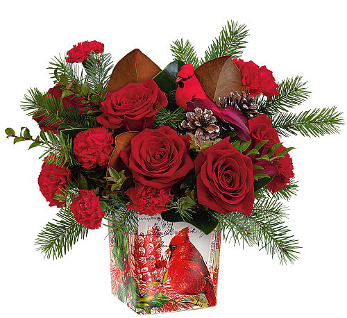 Teleflora's Joyful Cardinal Bouquet