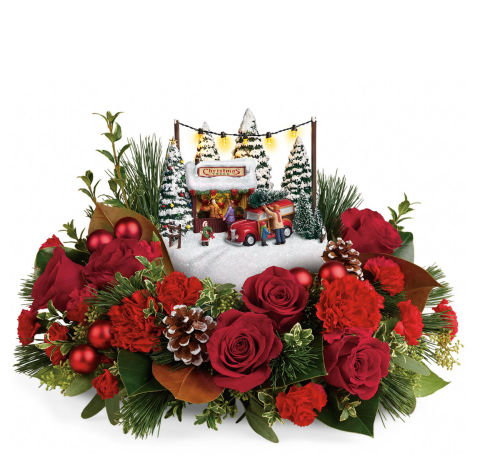 Teleflora Christmas Arrangements Thomas Kinkade S Festive Moments   Kinkades Festive Moments Upgraded 