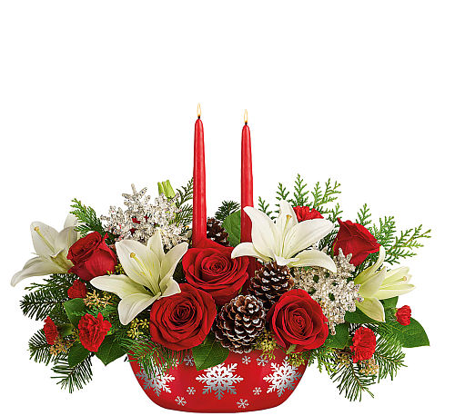 Teleflora's Snowflake Treasures Centerpiece