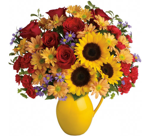 Teleflora's Sunny Day Pitcher of Joy