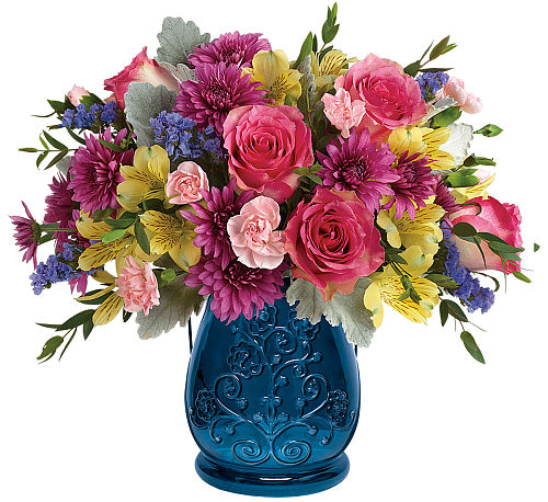 Teleflora's Burst Of Blue Bouquet