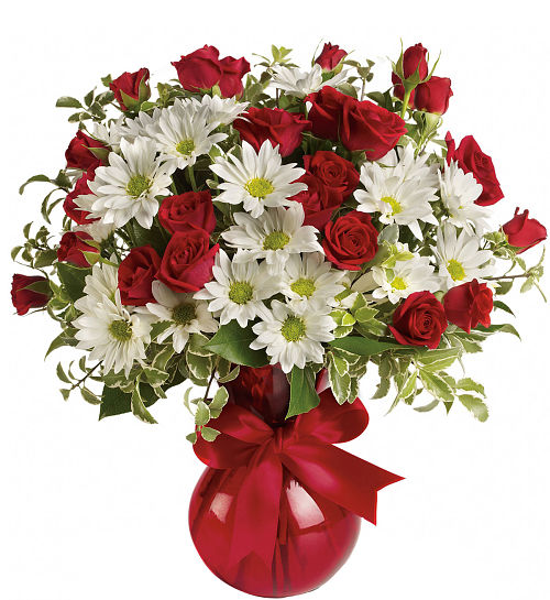 Teleflora s Red and White and You Bouquet